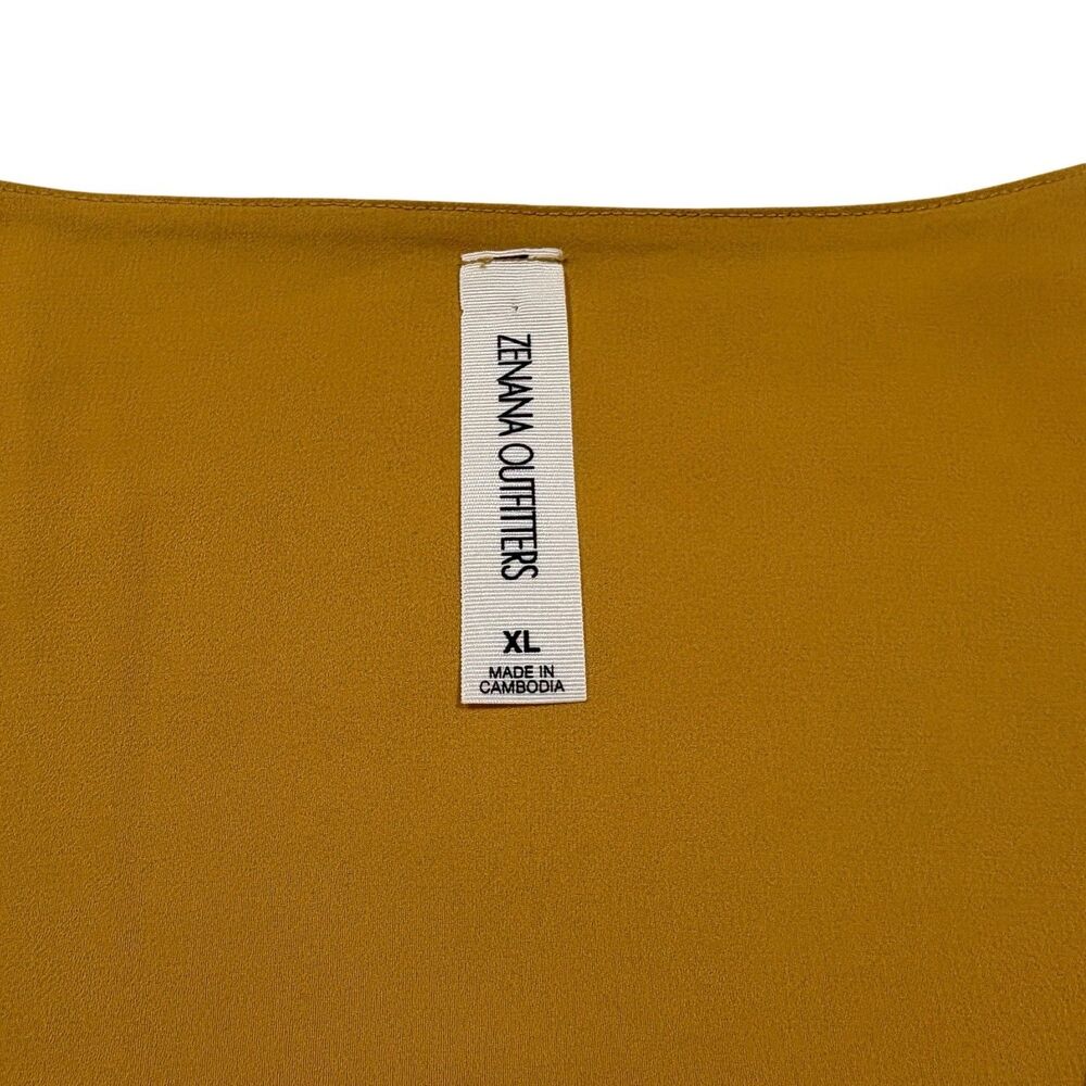 Zenana Outfitters Blouse XL Mustard Yellow Flutter Sleeve Lightweight  Women - Picture 3 of 9